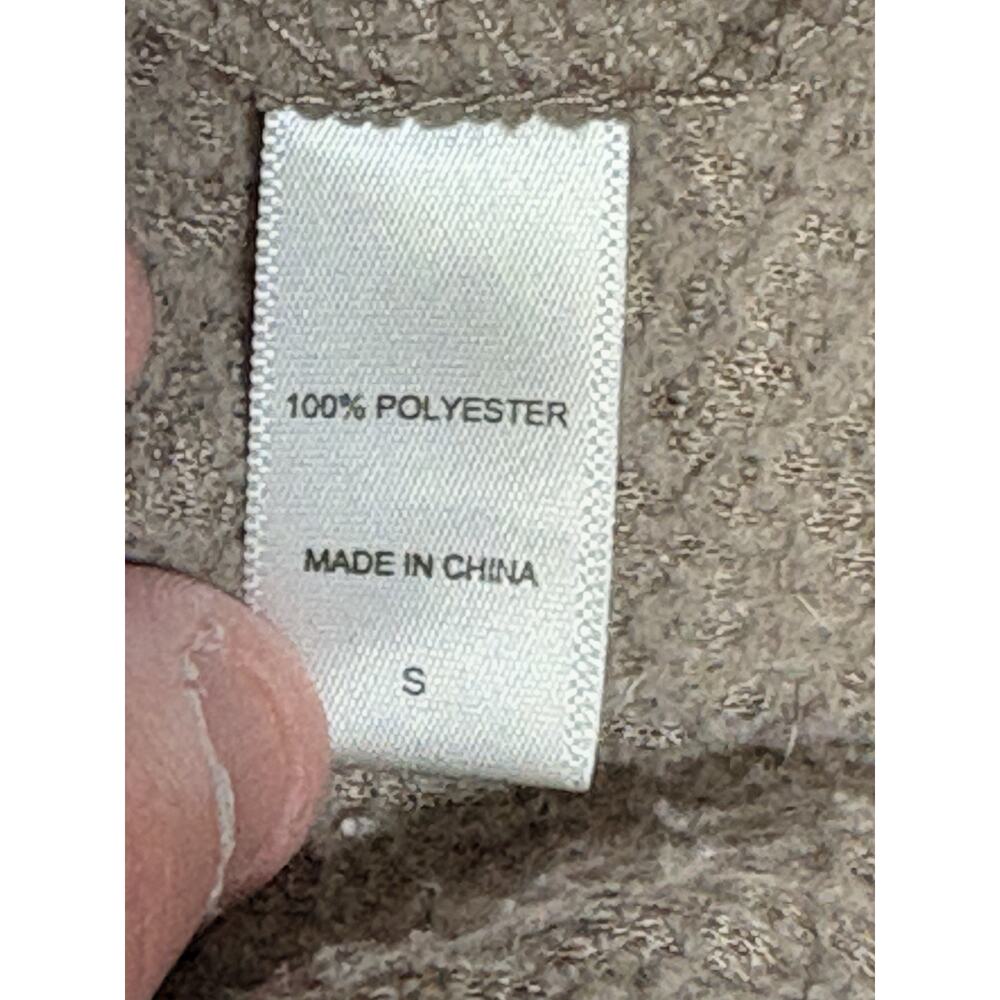 Koolaburra By UGG Hoodie Women's Small Taupe Brushed Back Sherpa Fleece 1/4 Zip - Picture 3 of 4